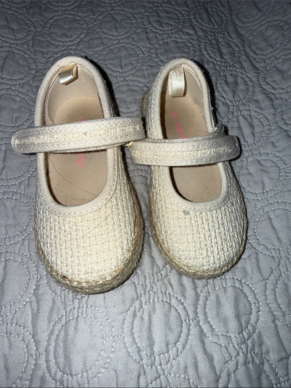 Carter's Cream Woven Mary Jane Shoes
